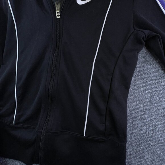 Nike Sportswear Track Jacket Girls Medium 8-10 Full Zip Purple Black Lined - Picture 10 of 15